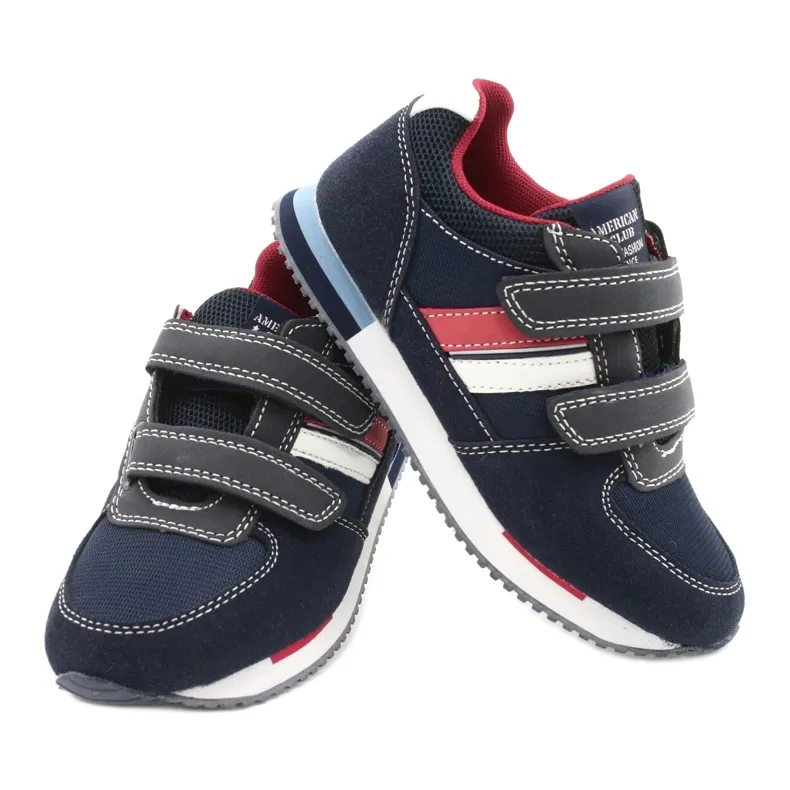 American Club Chaussures de sport américaines RH24 Navy rouge bleu marin