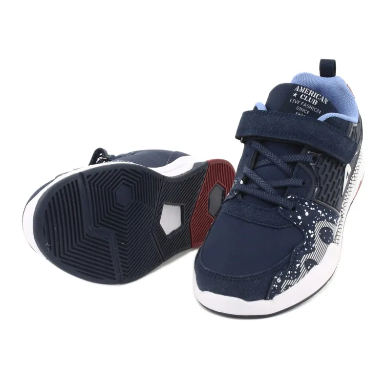 American Club Chaussures de sport pour enfants club américain BS03 bleu marine blanche