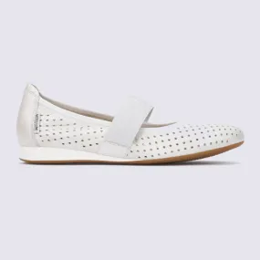 Ballerines à bride élastique Mephisto en cuir beige I Igert Chausseur & Maroquinier Dannemarie