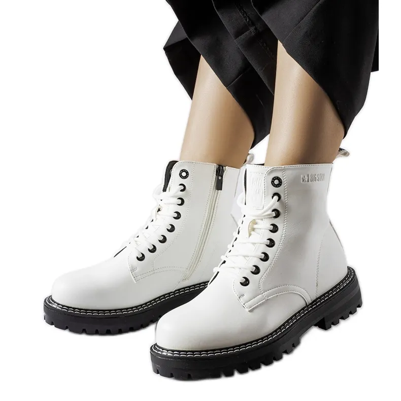 Boots blanches, semelle noire Big Star KK274539