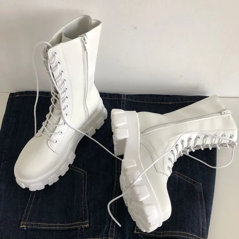 Bottes Plateforme à Semelle Crantée