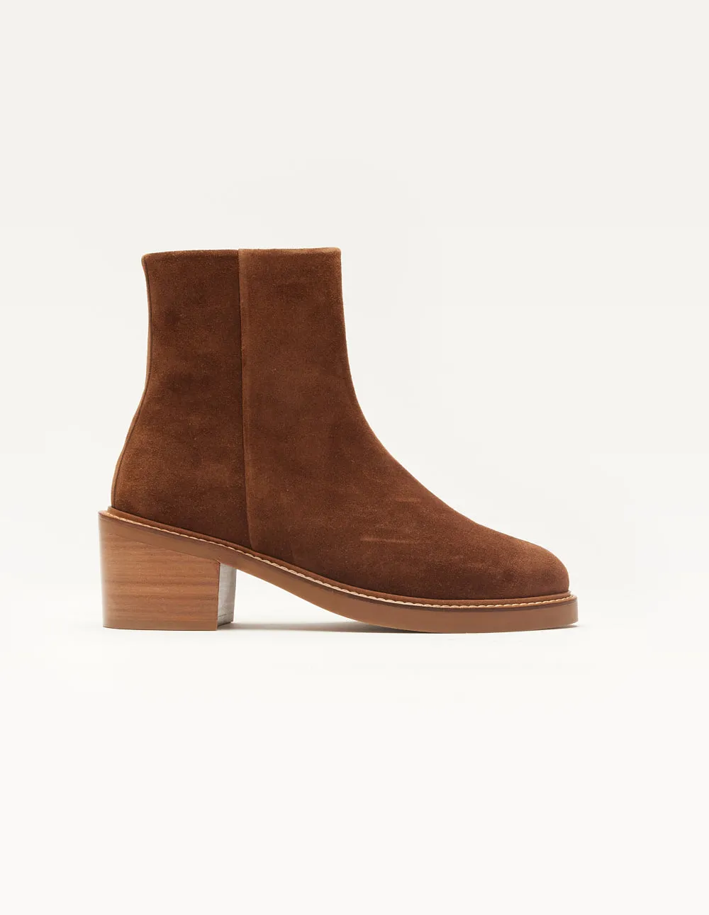 Bottines à talons Véronique - Suède marron