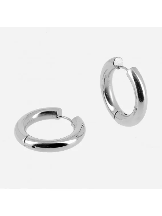 BOUCLE D OREILLE–CREOLE–ACIER–5x18mm Zag Bijoux