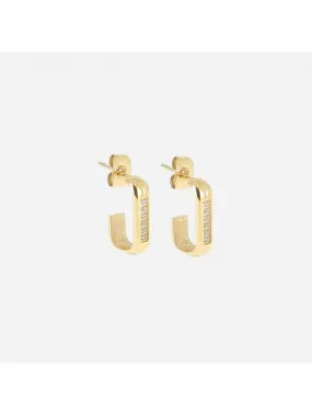 Boucle d'oreille–Enza–ACIER DORE–zirconium Zag bijoux
