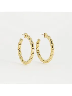 BOUCLES D OREILLES CREOLE ACIER DORE UNI 5X40 Zag Bijoux