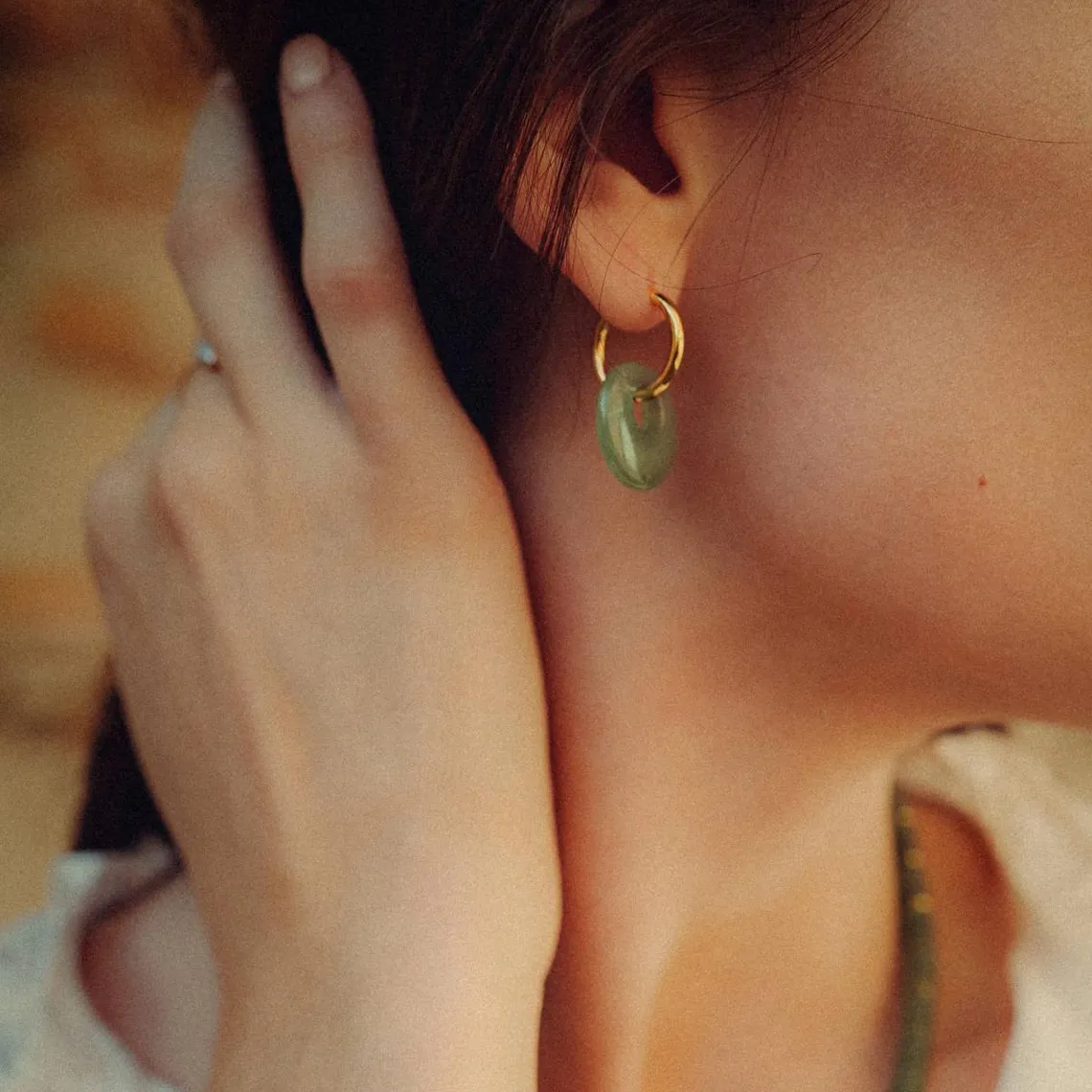 Boucles d'oreilles Blima en pierres Aventurine | 3 Suisses