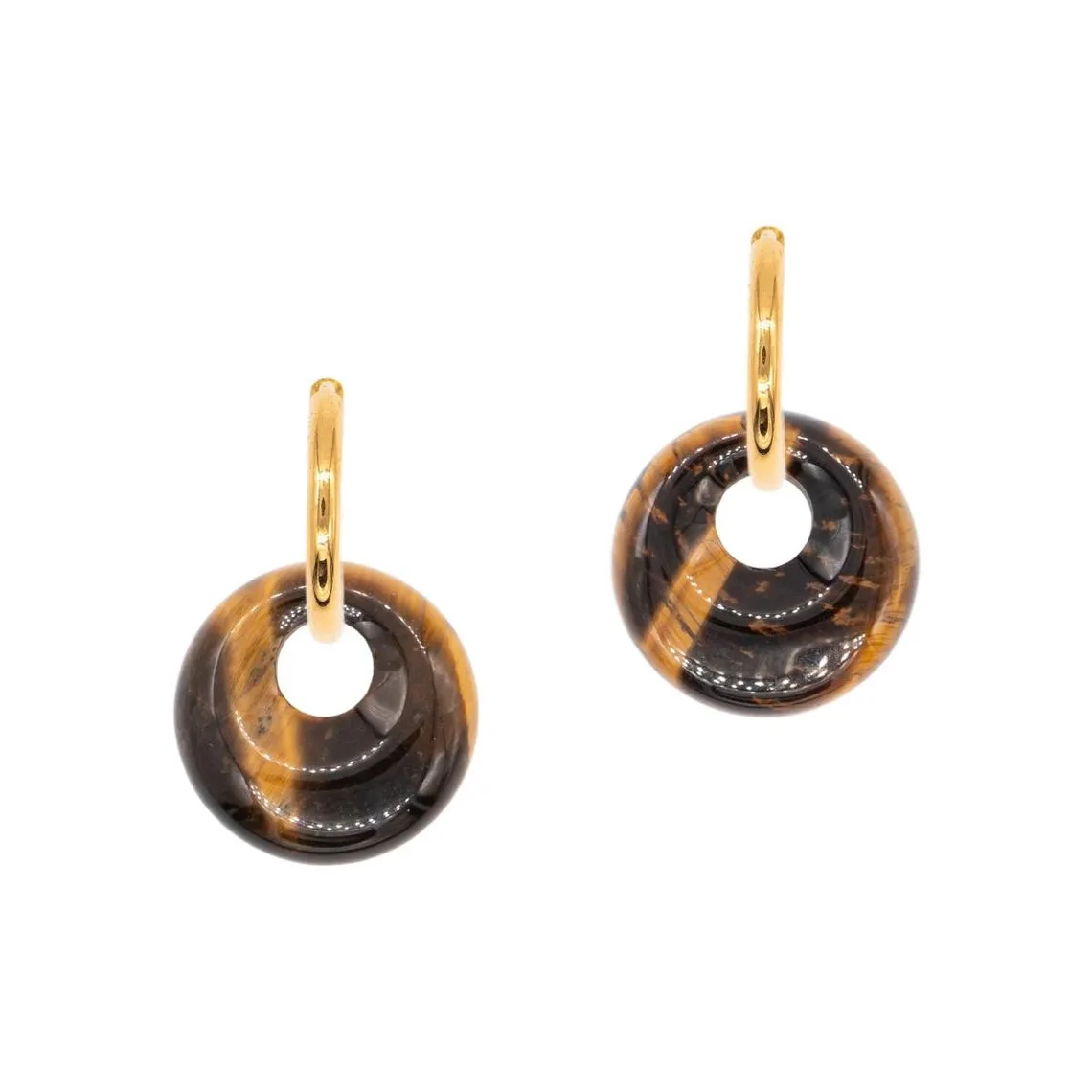 Boucles d'oreilles Blima en pierres Oeil de Tigre | 3 Suisses