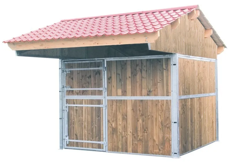 Box de prairie La Gée double pente pour Chevaux