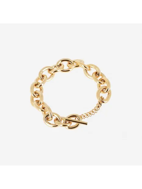 Bracelet–MAILLON–ACIER DORE–21cm Zag bijoux