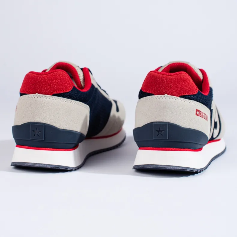 Chaussures de sport homme LL174256 Big Star bleu marine et beige