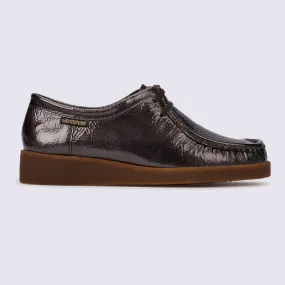 Chaussures Mephisto, chaussures à lacets femme en cuir vernis bronze | Igert Chaussure&Maroquinerie