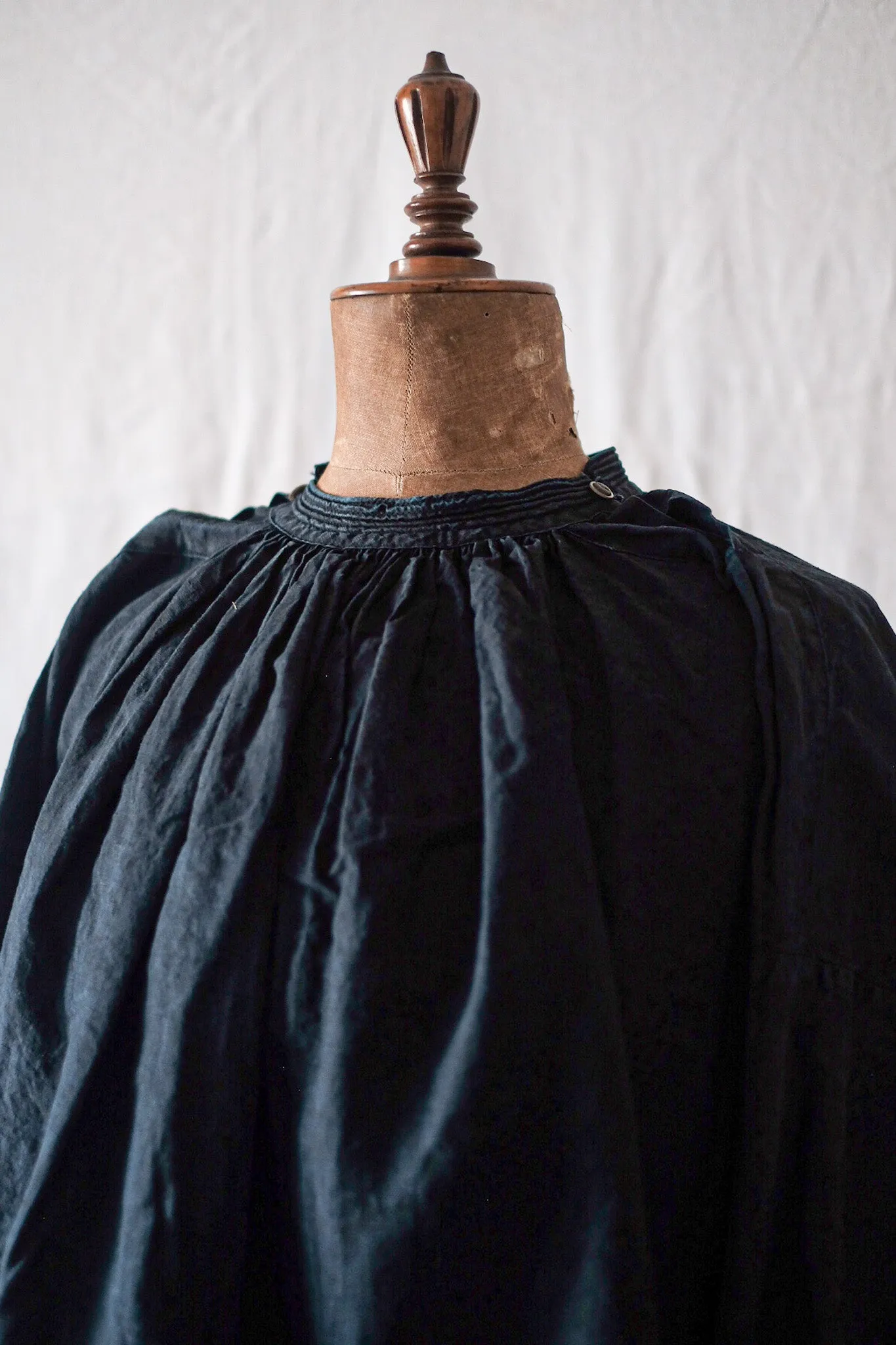[Début 20e C] Smock en lin indigo antique français 