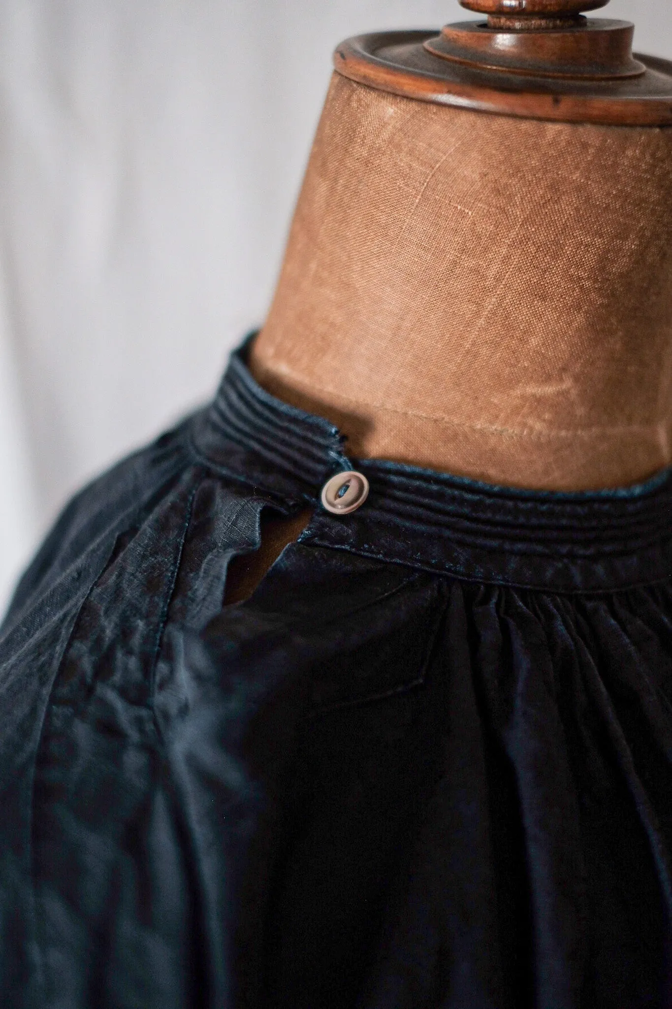 [Début 20e C] Smock en lin indigo antique français 