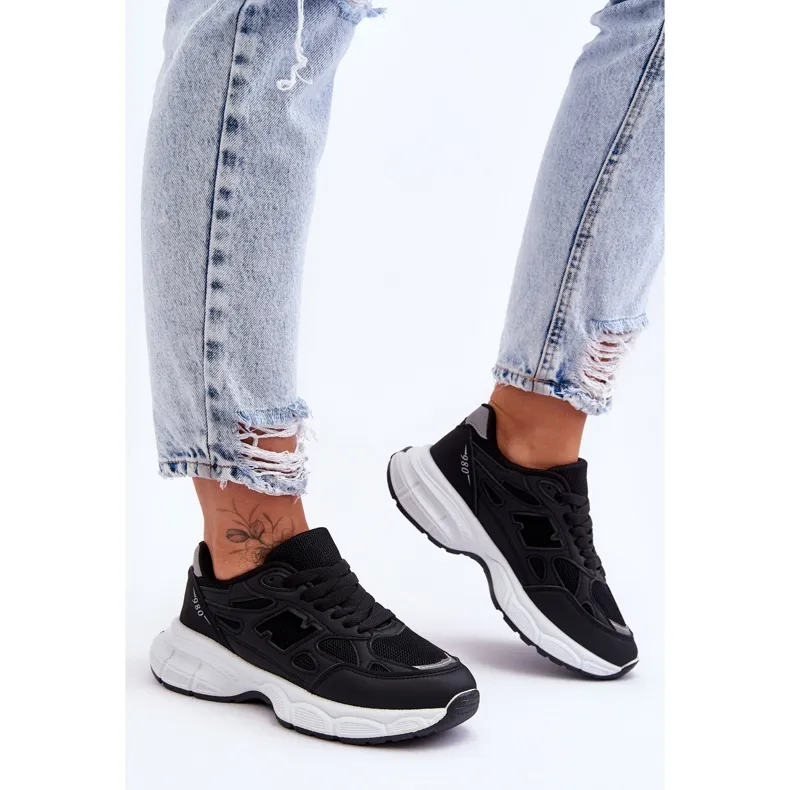 FG2 Chaussures de sport à la mode pour femmes avec filet Venise noire le noir