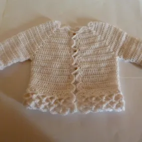 Gilet layette coloris blanc au crochet