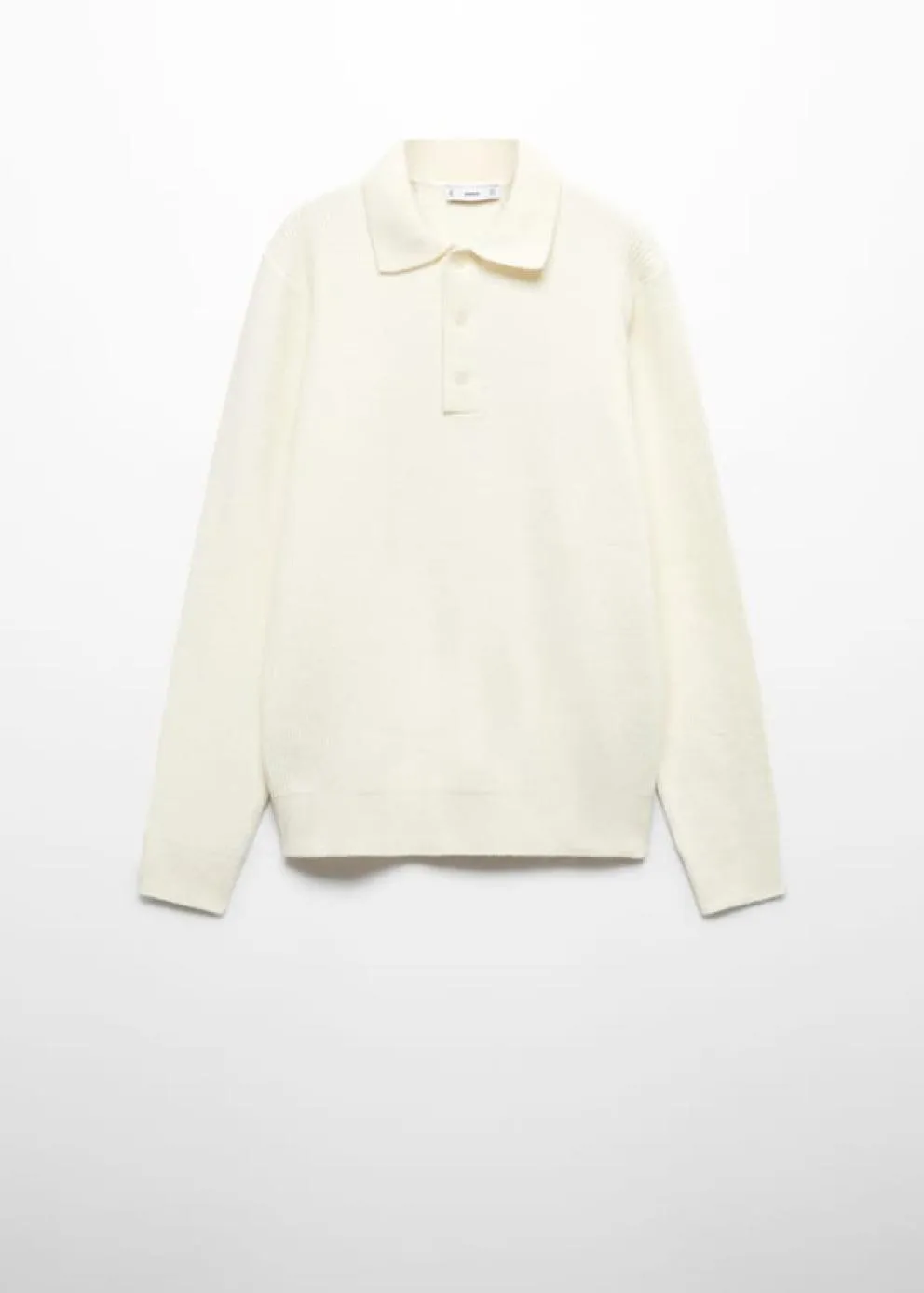 Gilets Et Pull-Overs | Homme MANGO Polo Maille Côtelée Écru