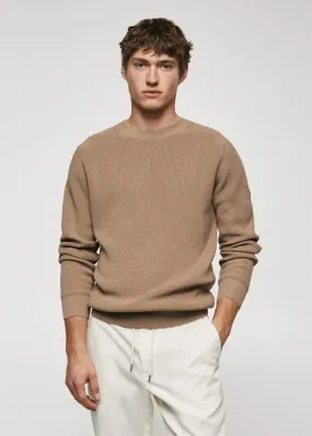 Gilets Et Pull-Overs | Homme MANGO Pull-over Basique Coton Beige