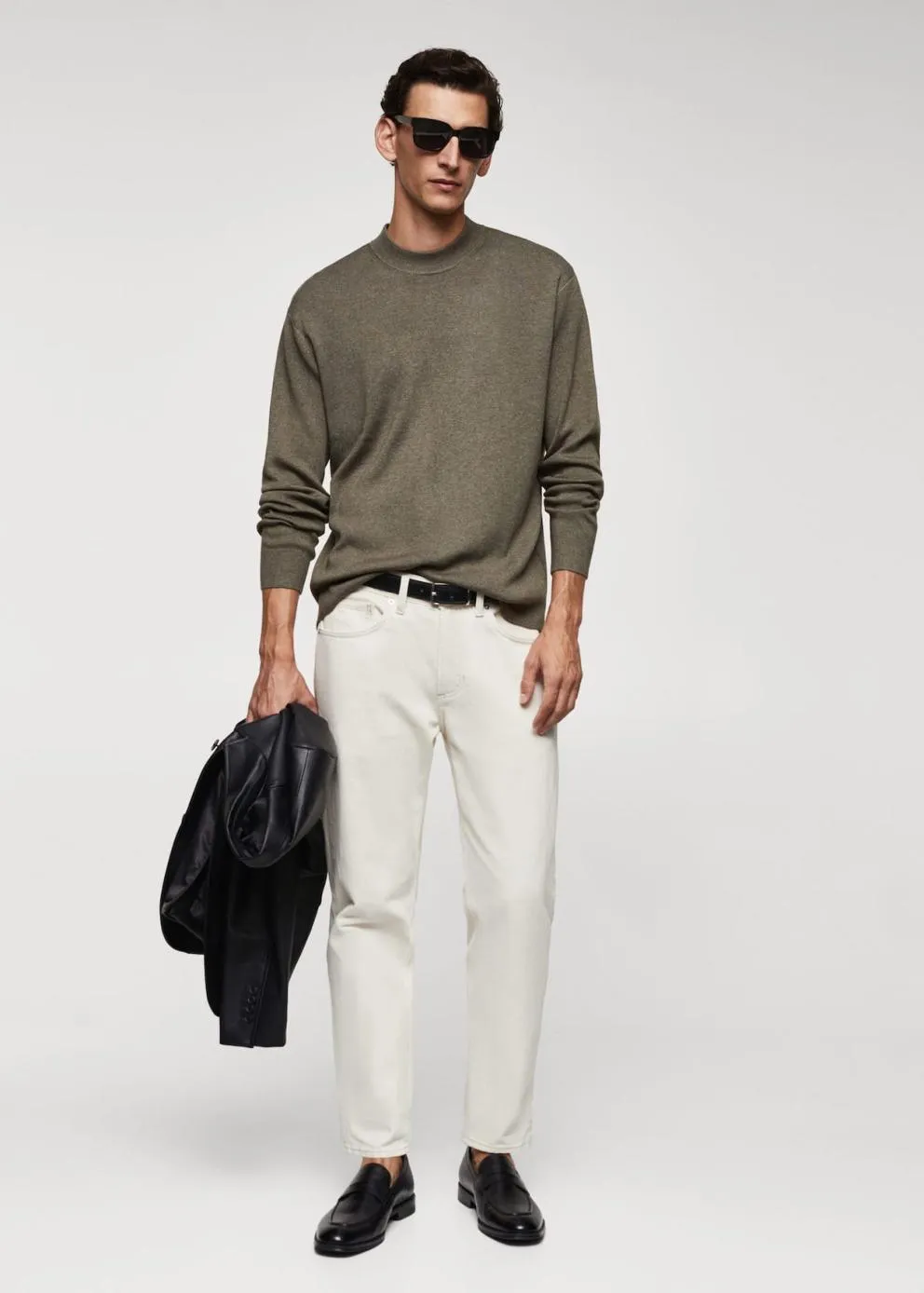 Gilets Et Pull-Overs | Homme MANGO Pull-over Laine Col Montant Marron Moyen