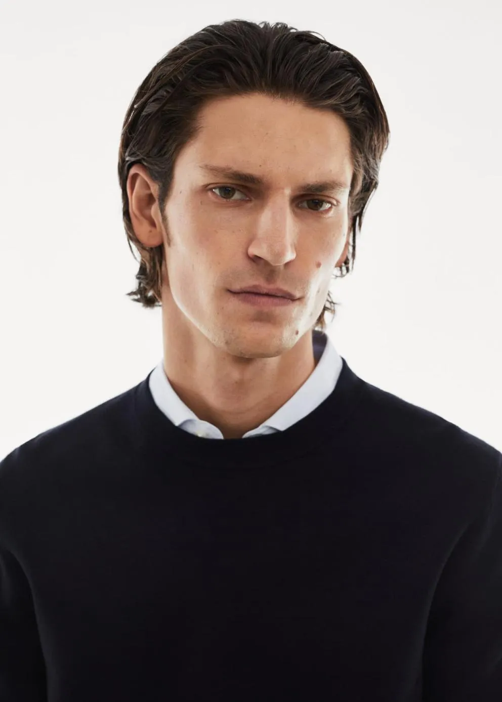 Gilets Et Pull-Overs | Homme MANGO Pull-over Maille Fine Thermorégulateur Bleu Nuit