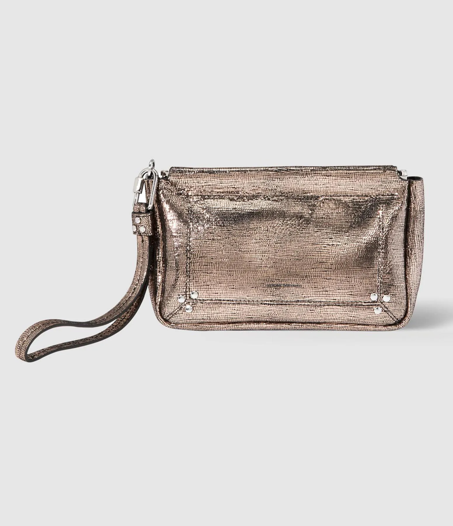 JEROME DREYFUSS Partager  Pochette Clap M Cuir Lamé Champagne  