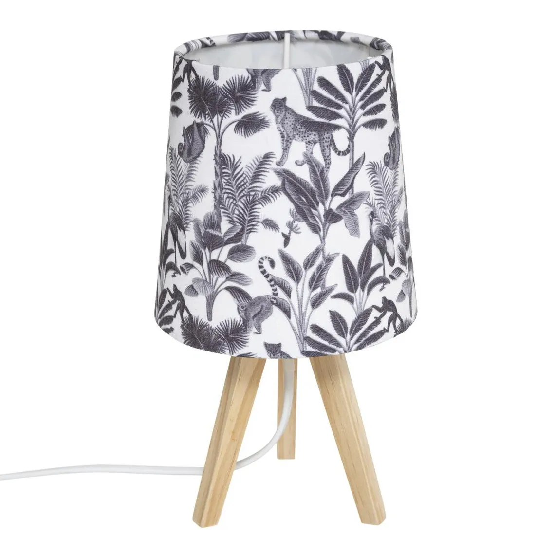 Lampe pieds Bois Abat-jour 13 x 13 Jungle | 3 Suisses