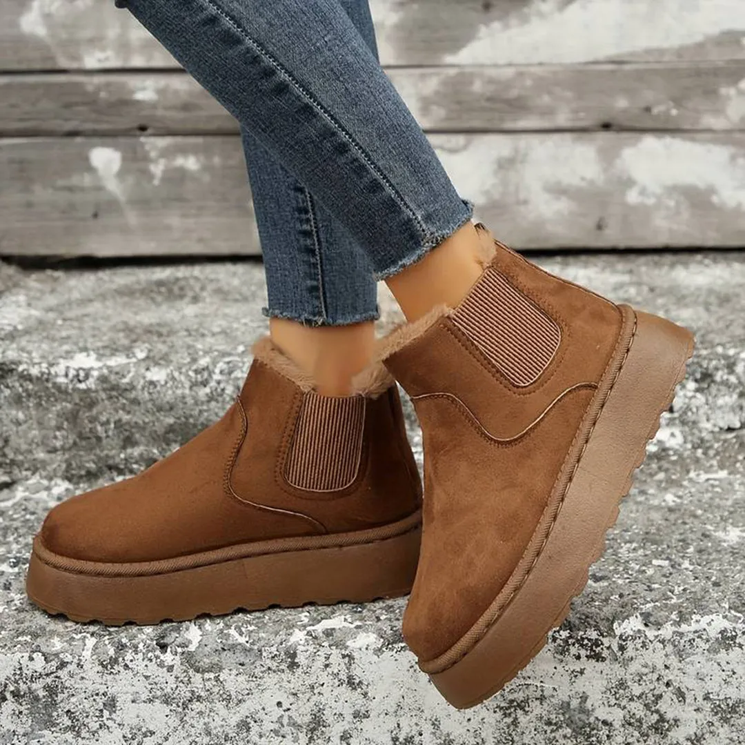 Madoline - Bottes d'hiver avec semelle épaisse chaude