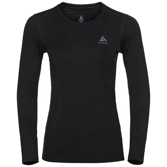 Maillot de Corps Odlo Women BL Top Crew Neck LS Merino 200 Black
