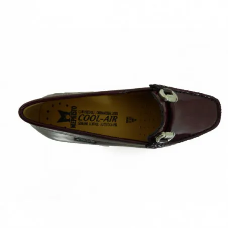 Mocassin Cuir Femme Mephisto Vin Tendance Natala | Igert