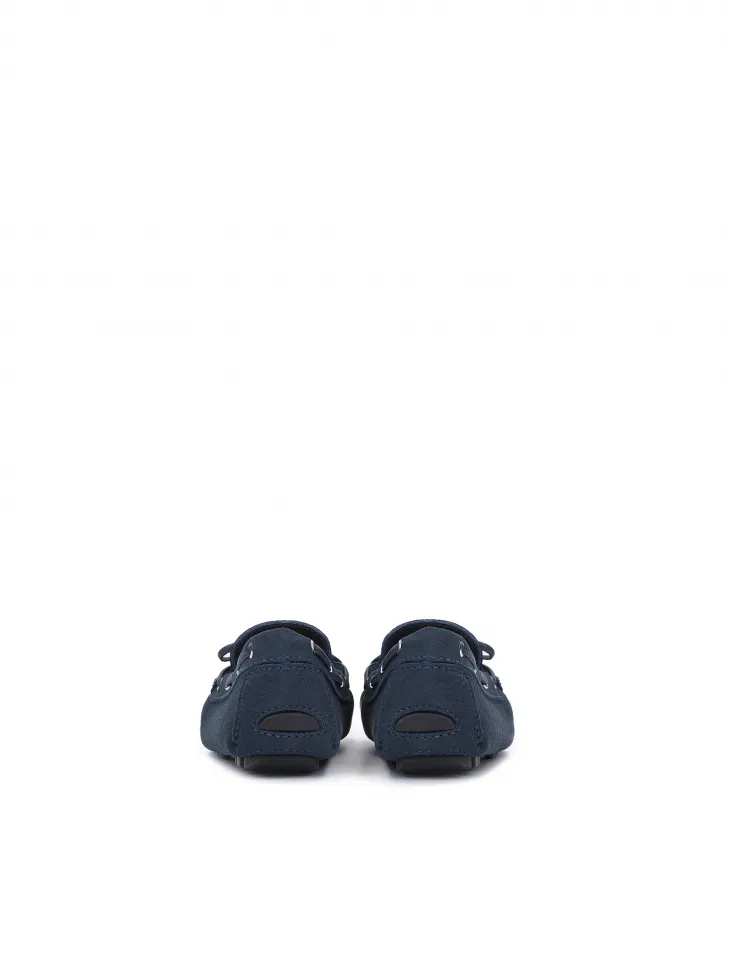 Mocassins bleu marine pour dames avec semelle élastique retournée sur le talon