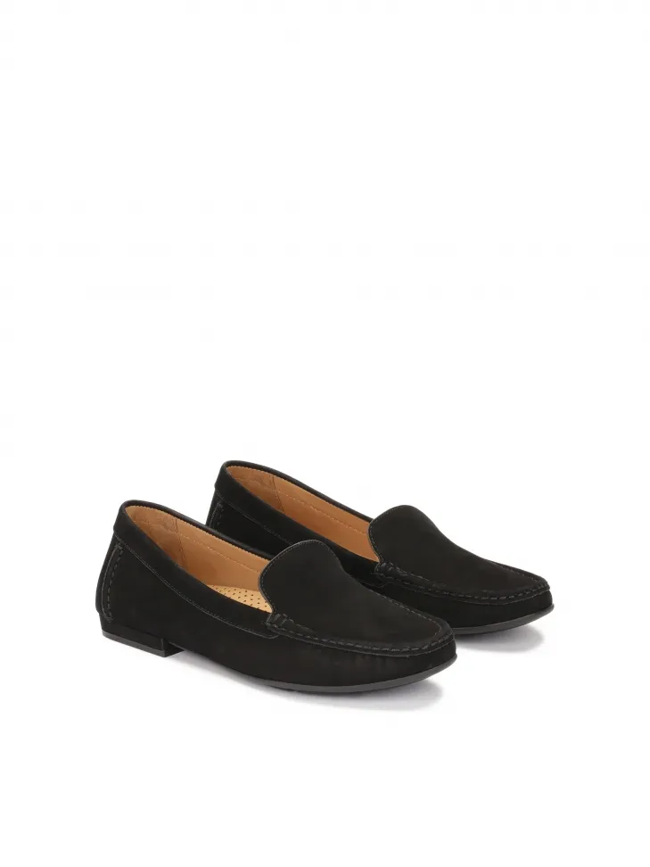 Mocassins confortables en nubuck noir