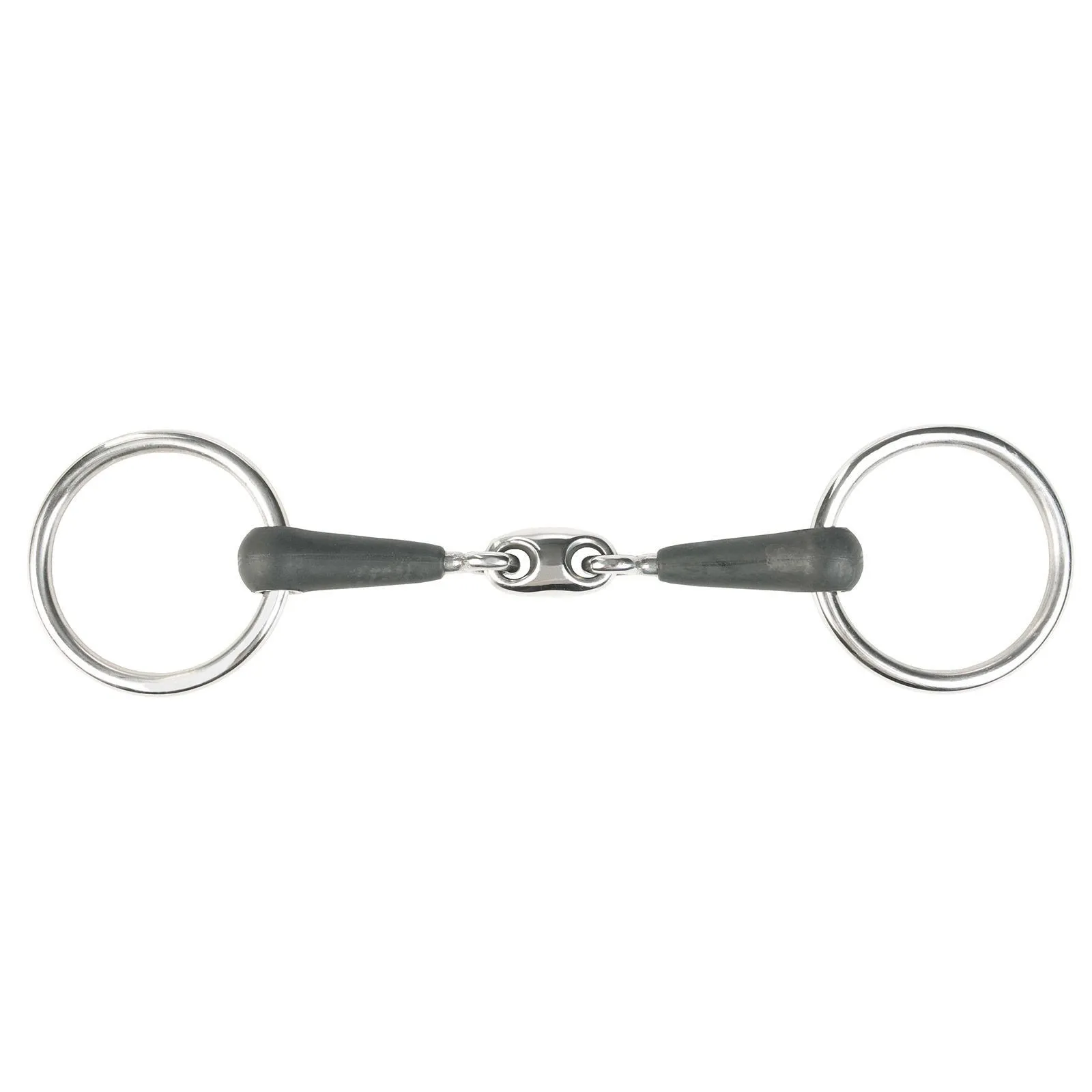 Mors de filet caoutchouc double brisure anneaux Chantilly Horze pour cheval