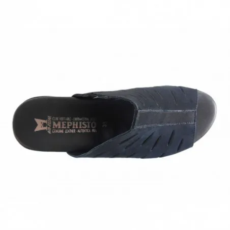 Mules bout Ouvert Femme Mephisto en Cuir Noir | Igert Dannemarie