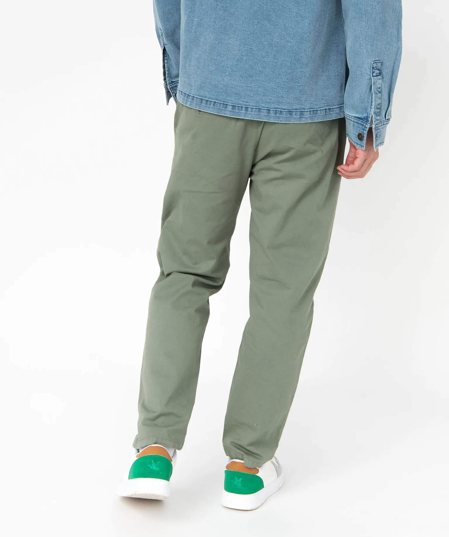 pantalon ample en coton et lin homme vert pantalons