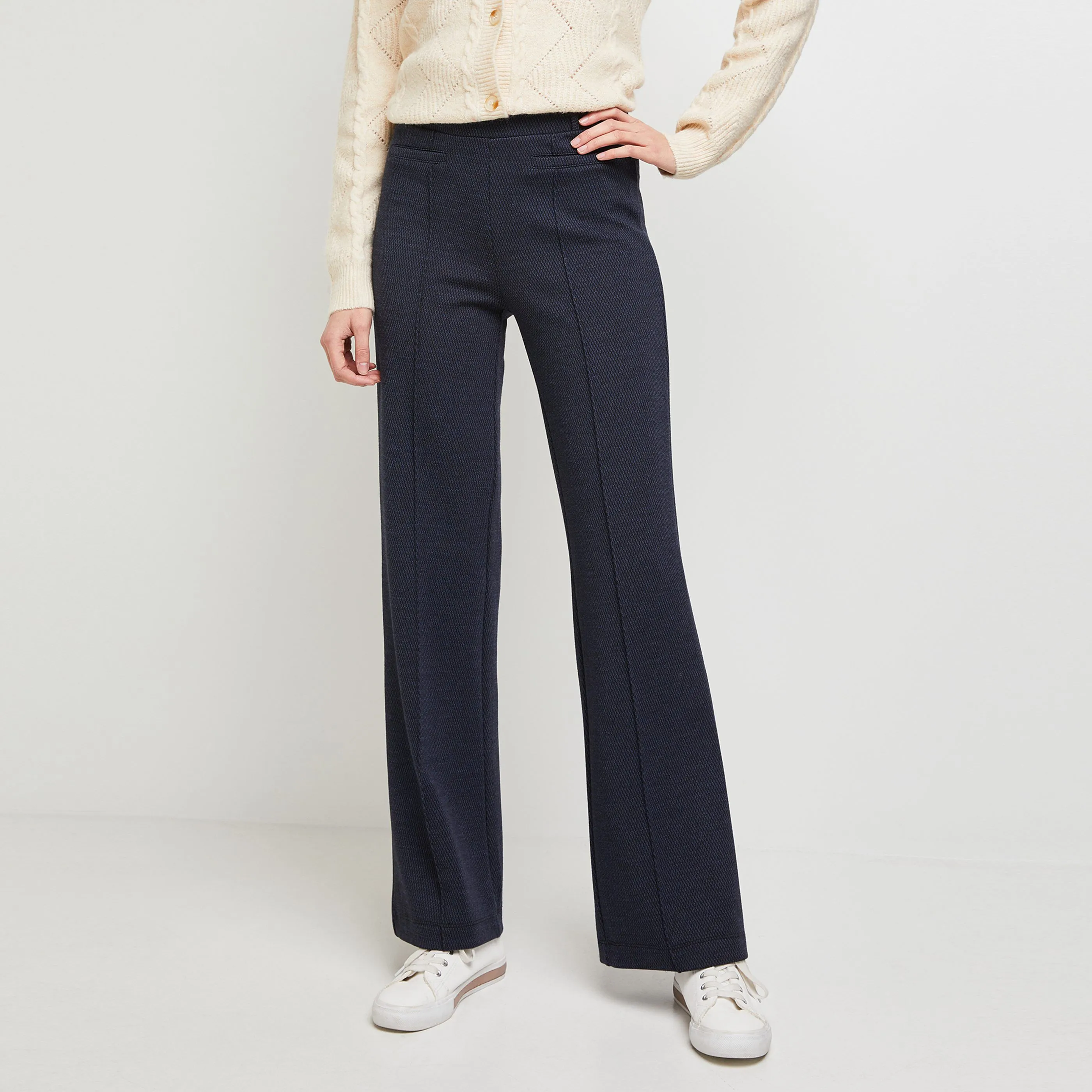 Pantalon en maille large femme