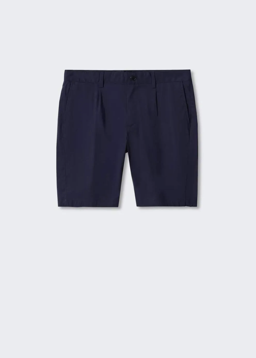 Pantalons | Homme MANGO Bermuda En Coton à Pinces Bleu Marine