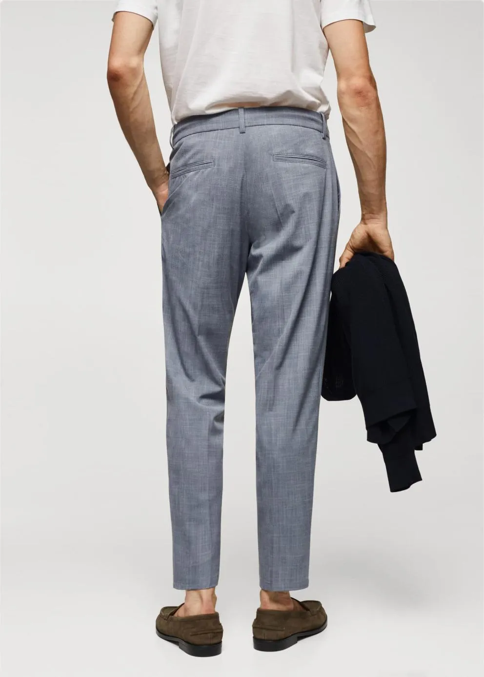 Pantalons | Homme MANGO Pantalon Imprimé Pinces Gris