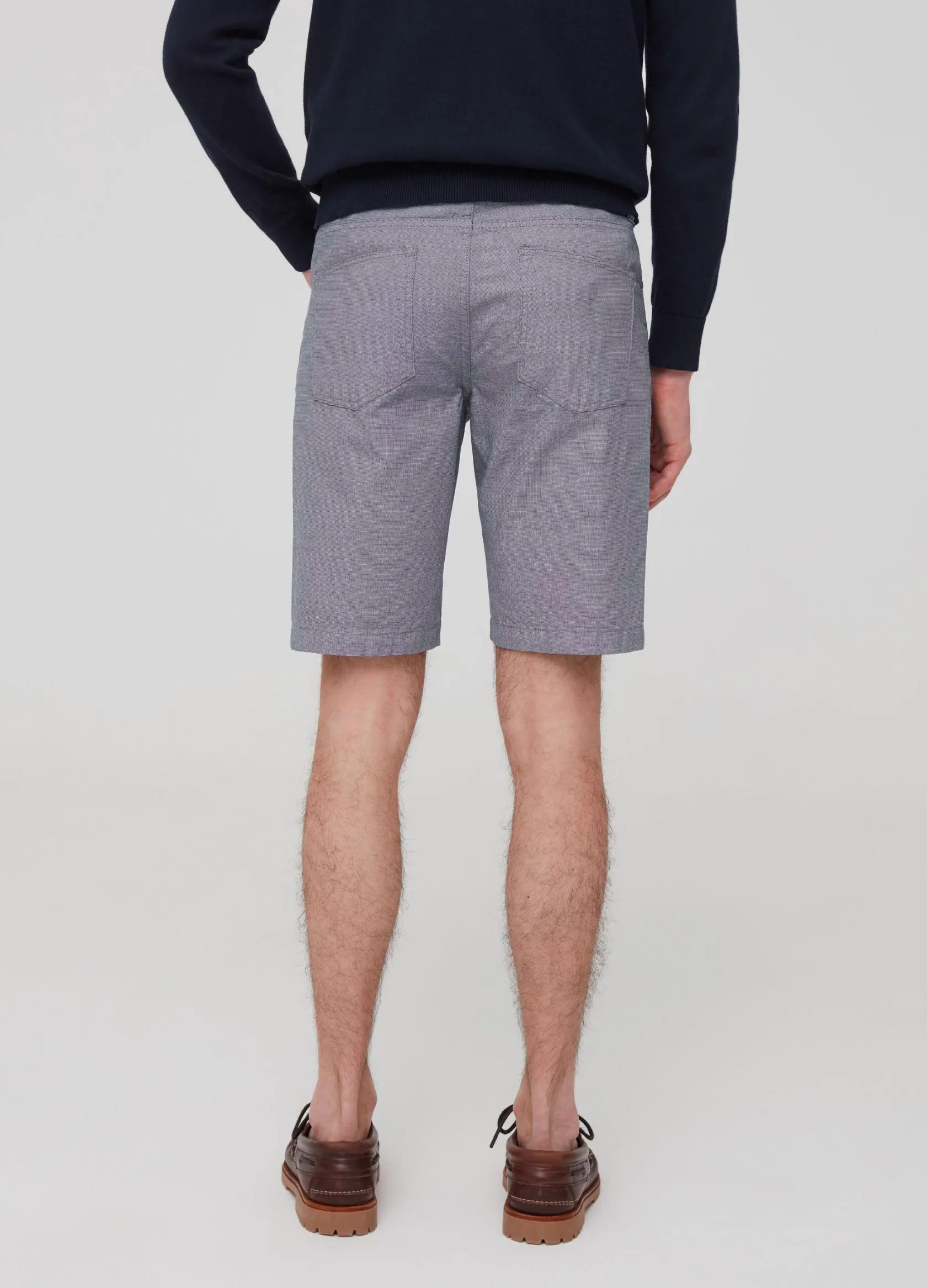 Pantalons Homme | 100% cotton Bermuda shorts with five pockets Bleu chiné | OVS
