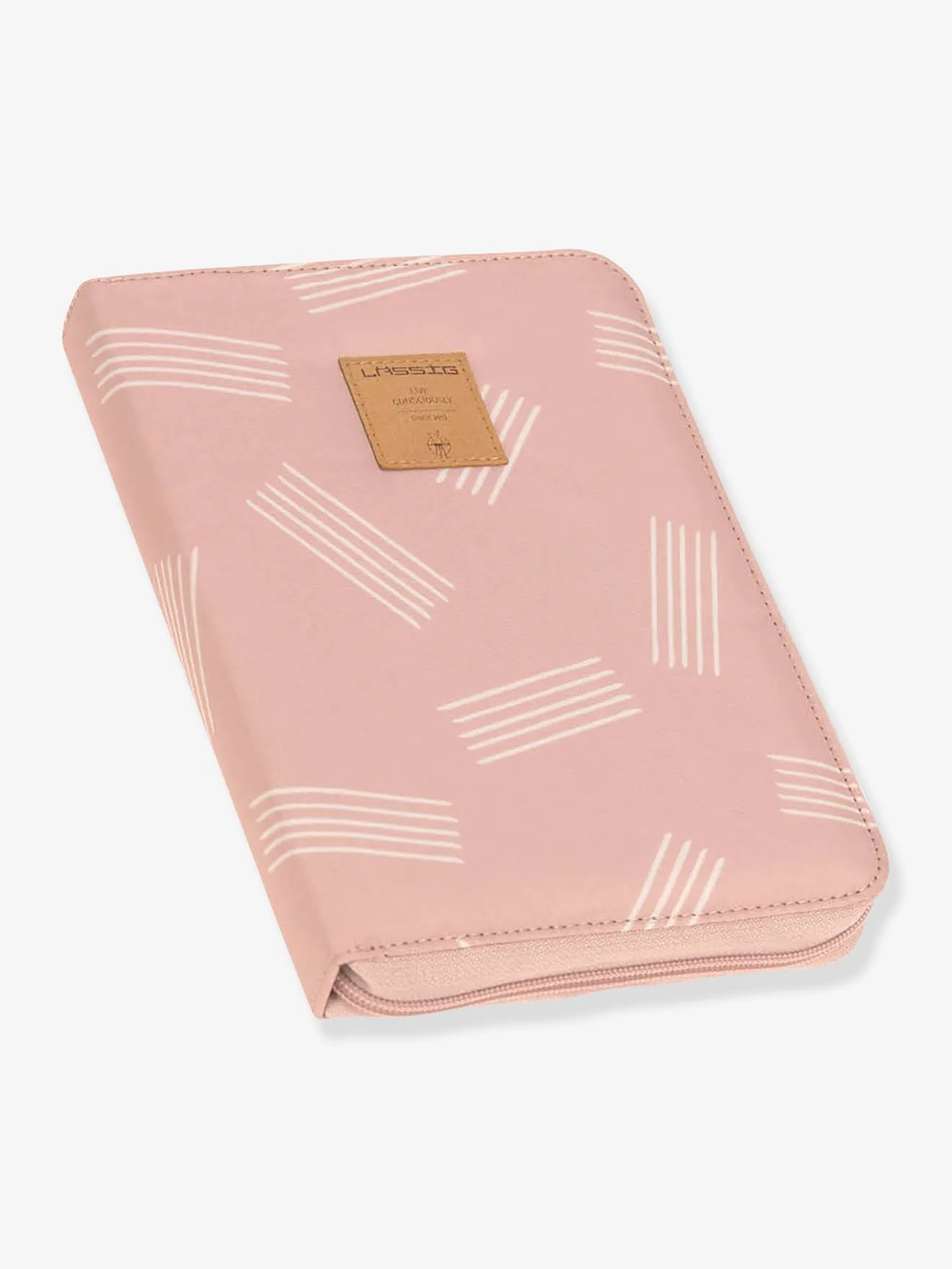 Pochette carnet de santé LÄSSIG rayures rose - Lassig