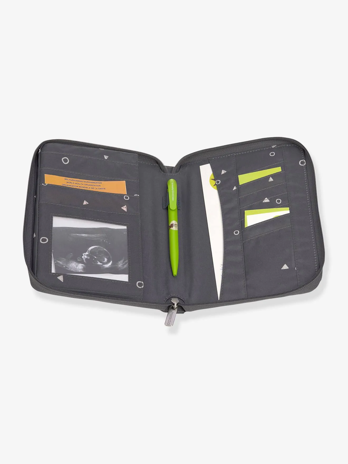 Pochette carnet de santé LÄSSIG rayures rose - Lassig