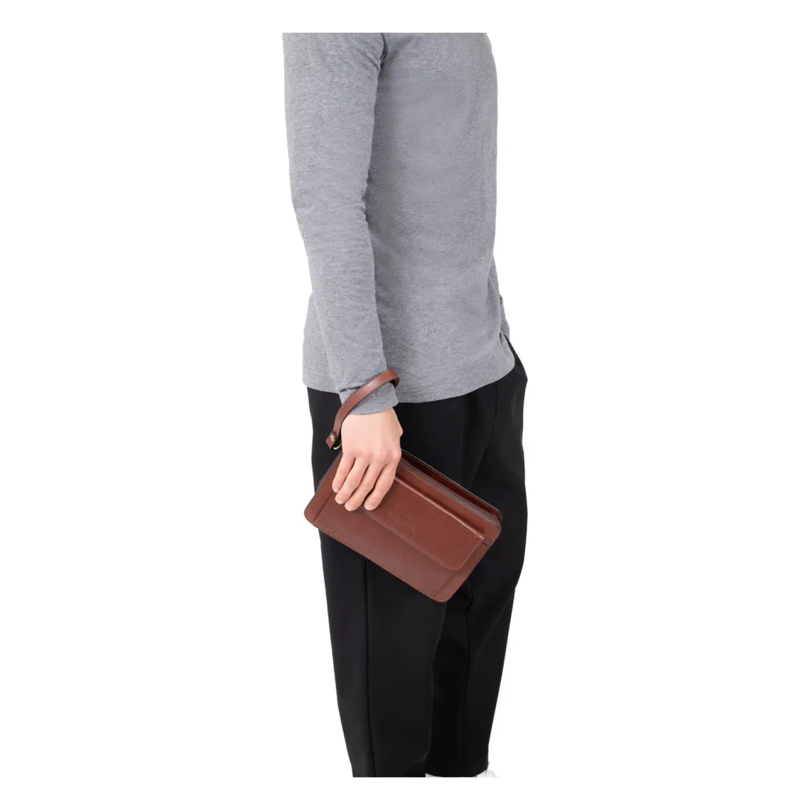 Pochette dragonne - Cuir de vachette - Noir - République | 3 Suisses