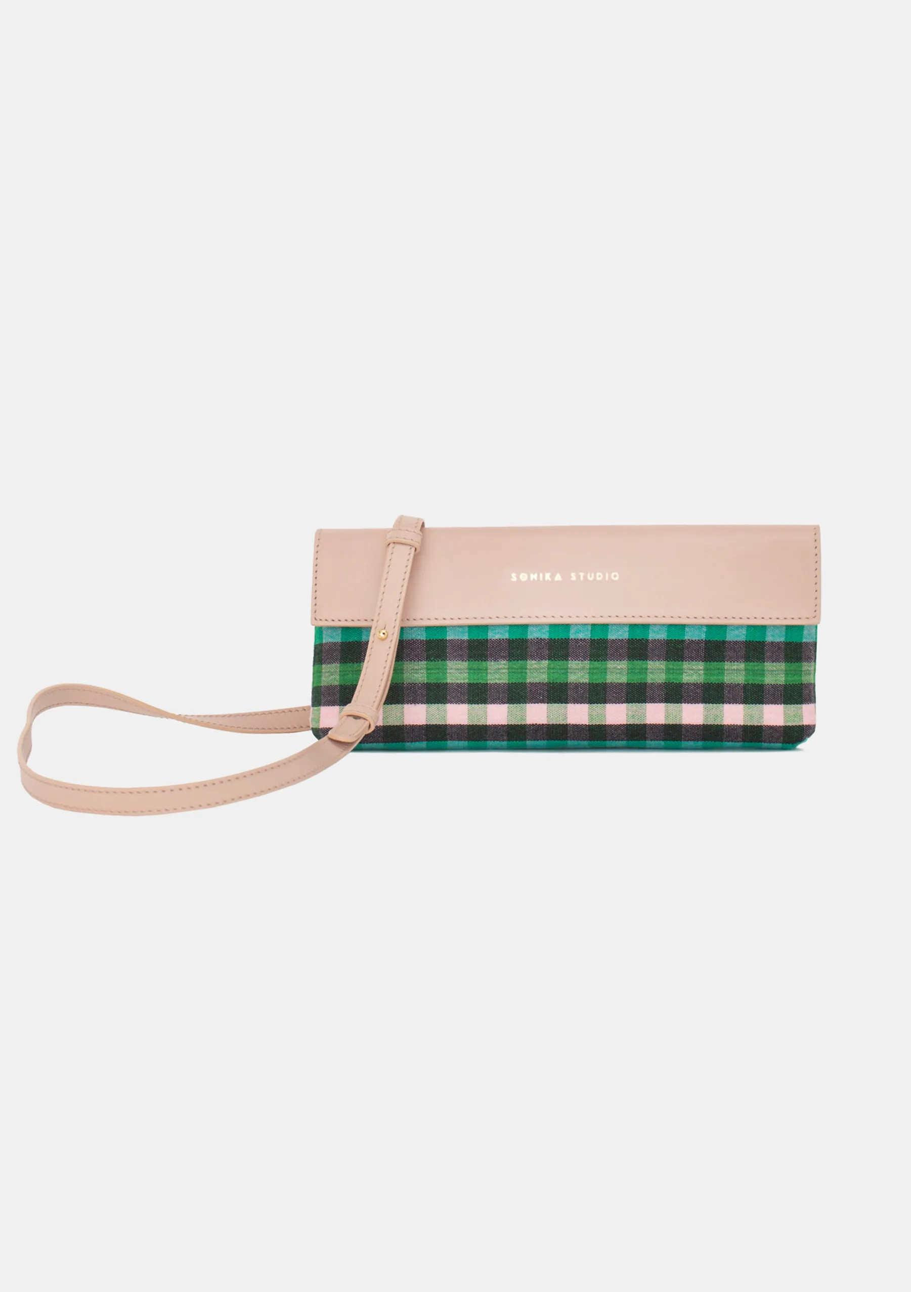Pochette en cuir et Krama - Sokhaya Wild Orchid – Label AÉ Paris