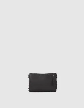 Pochette noire fourrée réversible Femme