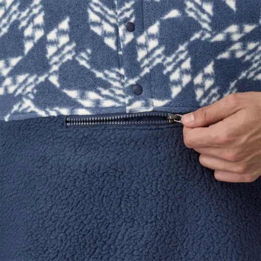 Polaire retro pile 1/2 snap new navy