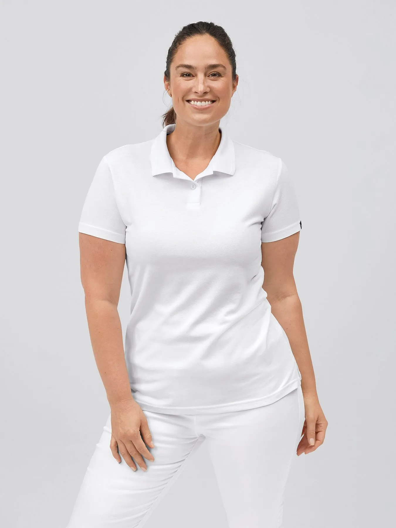 Polo femme en maille piquée 