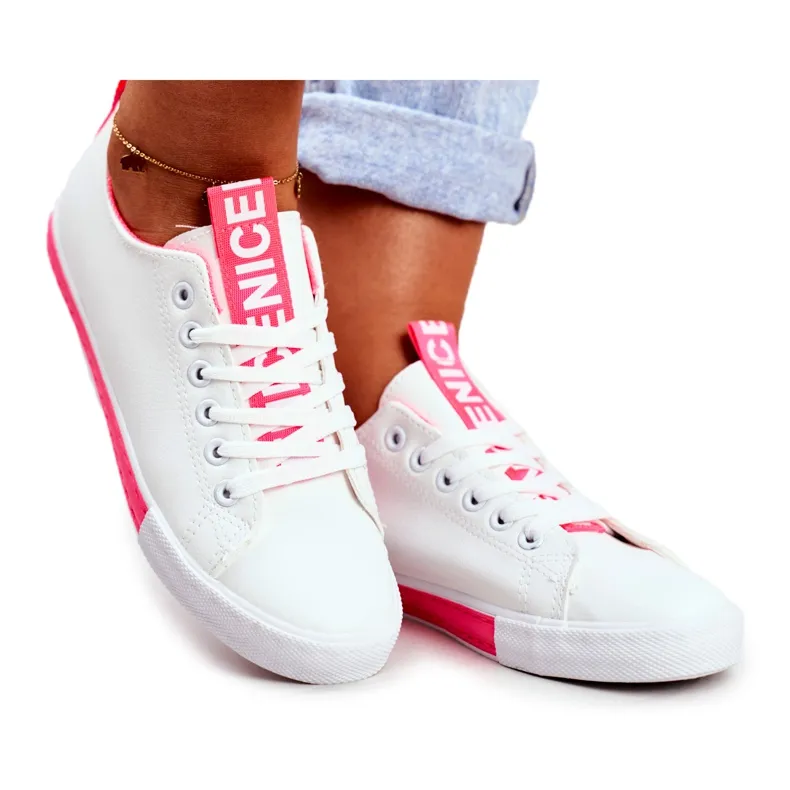 PS1 Baskets Classiques Femme Fuchsia Ville blanche