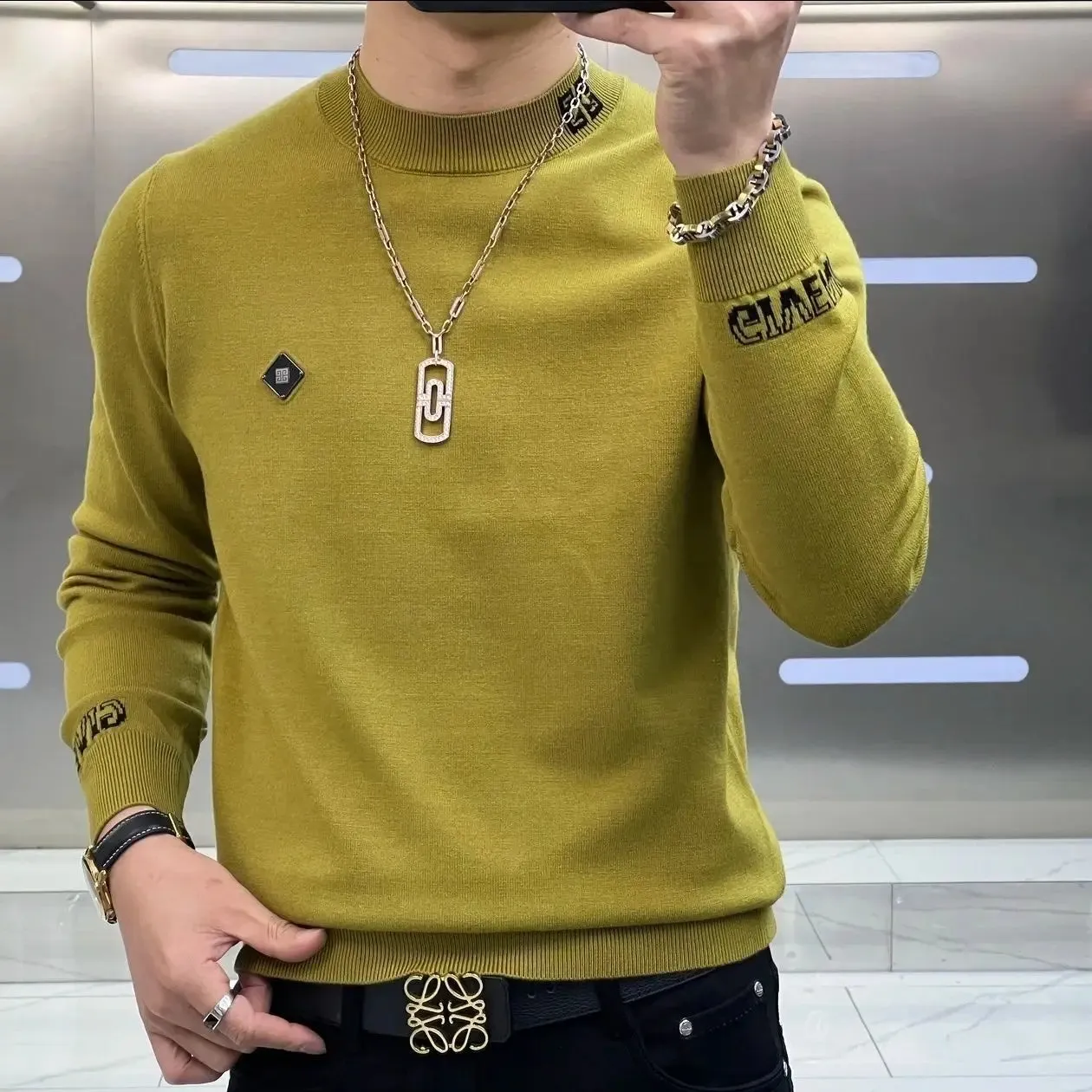Pull Décontracté à Col Rond pour Hommes