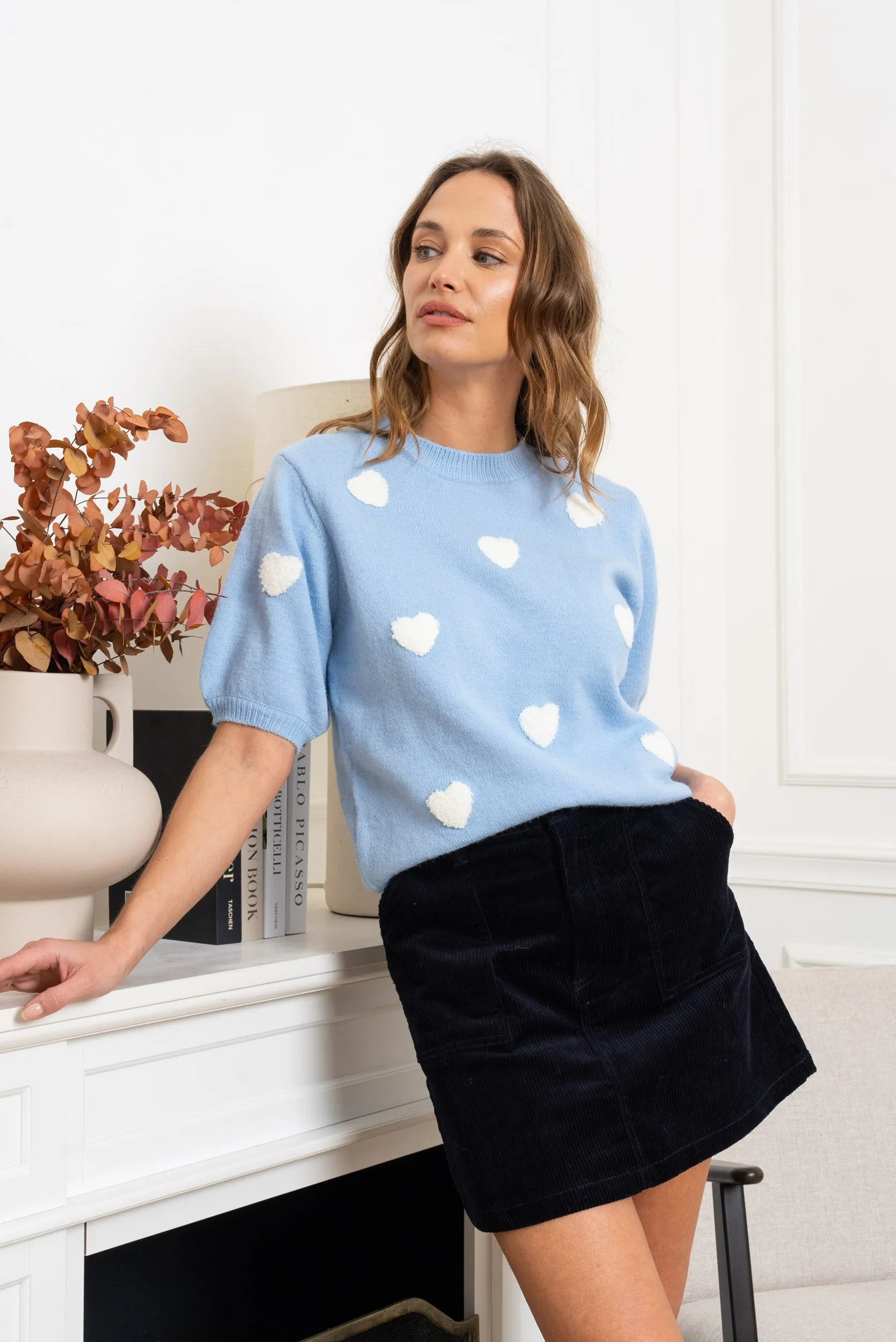 Pull manches courtes cur Charme