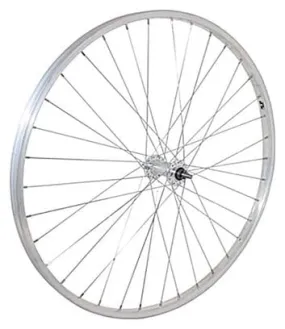 ROUE 650A AVANT JANTE ALU SIMPLE PAROI ARGENT FREIN PATIN MOYEU ALU ECROUS .