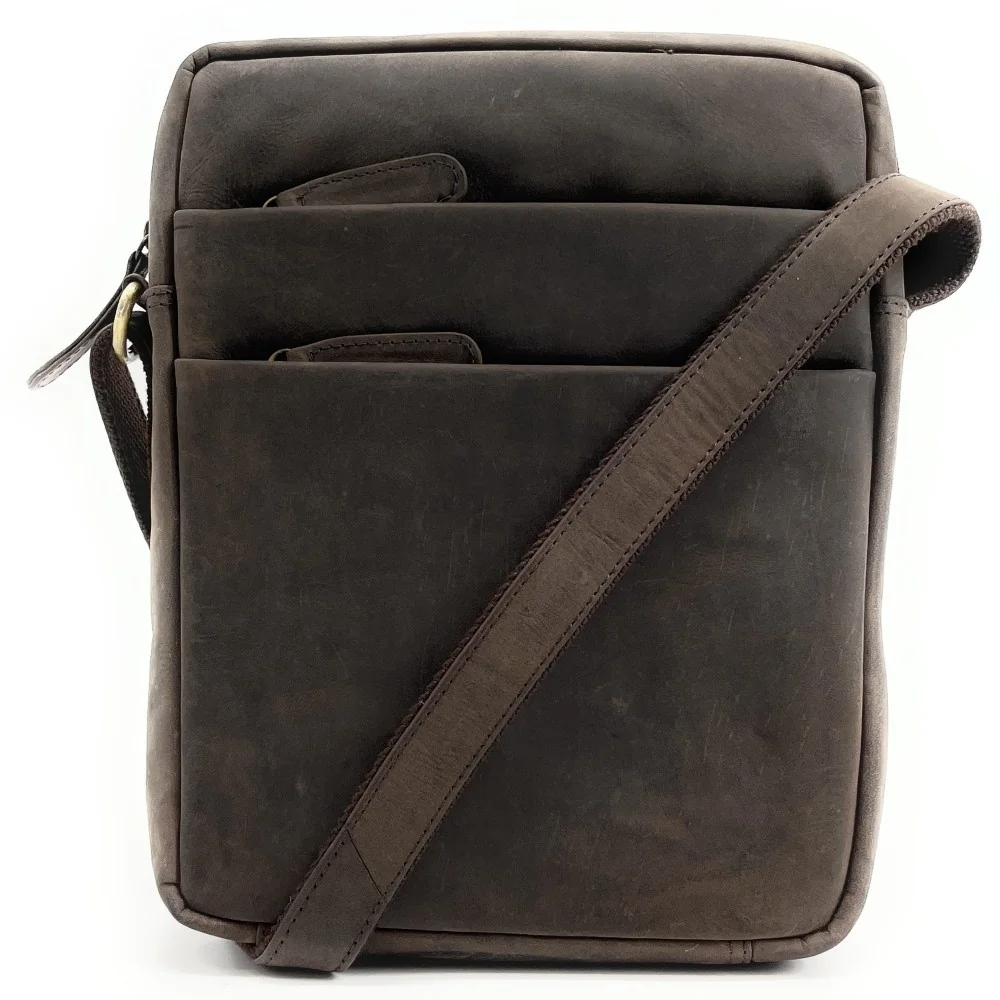 Sacoche homme cuir used look GASPAR |Sacoche vintage et fonctionnel