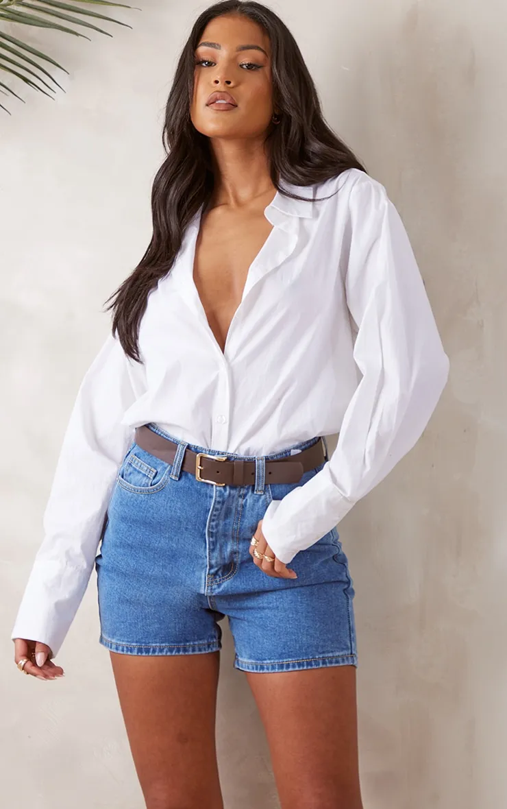 Tall Short en jean bleu foncé délavé